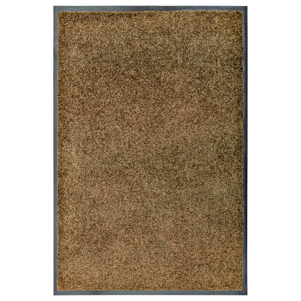 vaskbar dørmåtte 60x90 cm brun