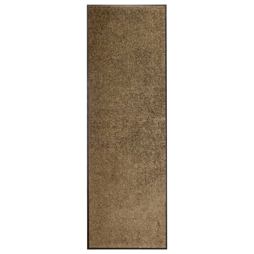 vaskbar dørmåtte 60x180 cm brun