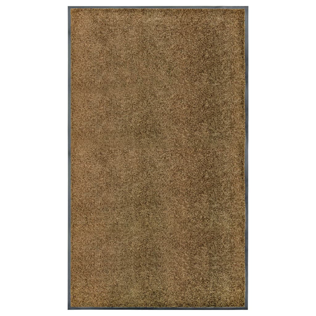 vaskbar dørmåtte 90x150 cm brun