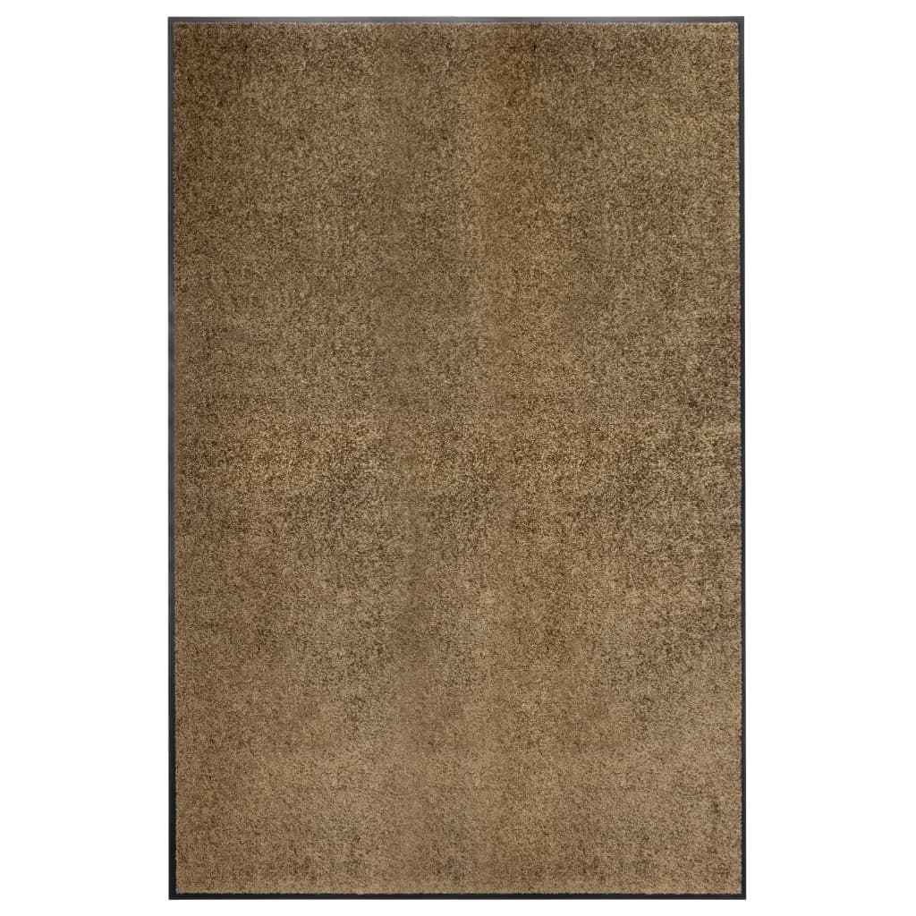 vaskbar dørmåtte 120x180 cm brun