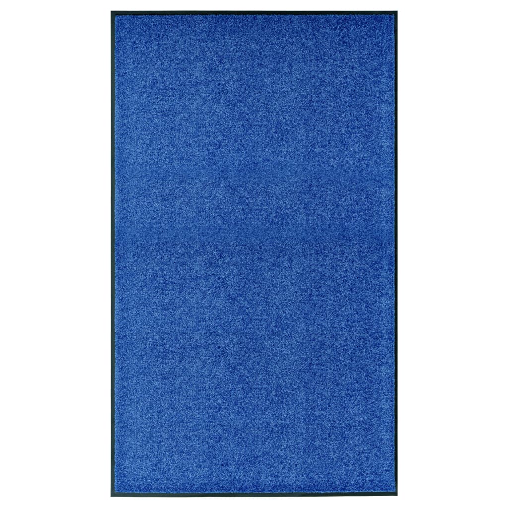 vaskbar dørmåtte 90x150 cm blå