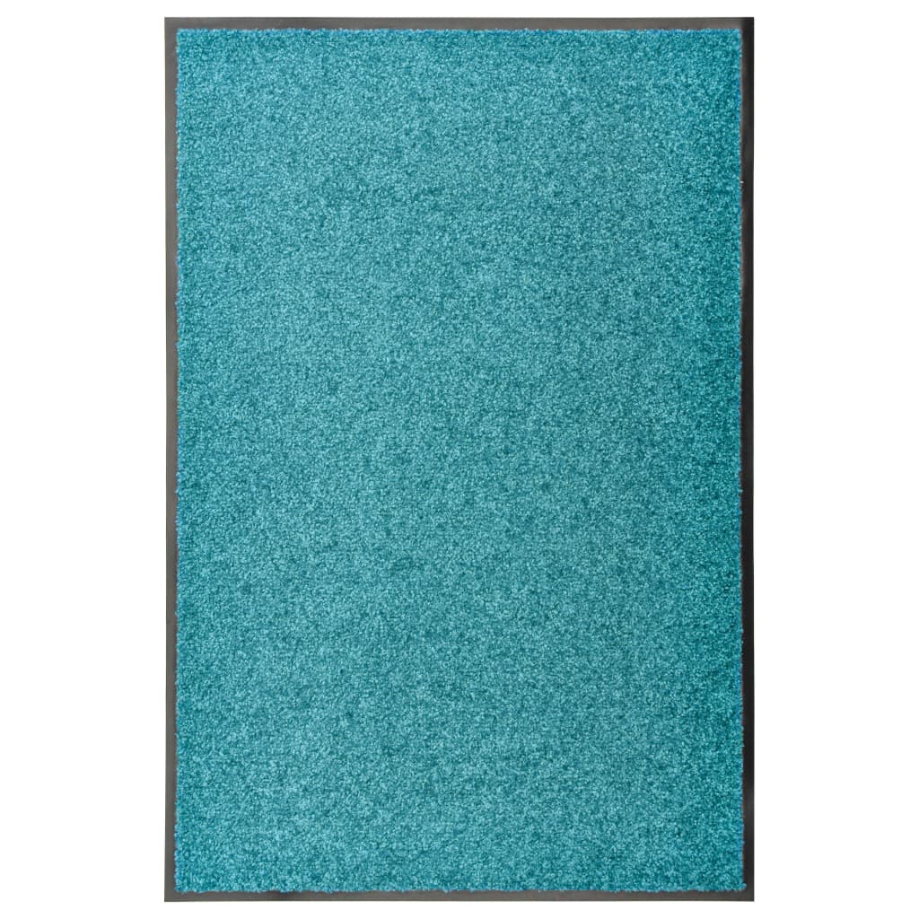 vaskbar dørmåtte 60x90 cm cyanblå