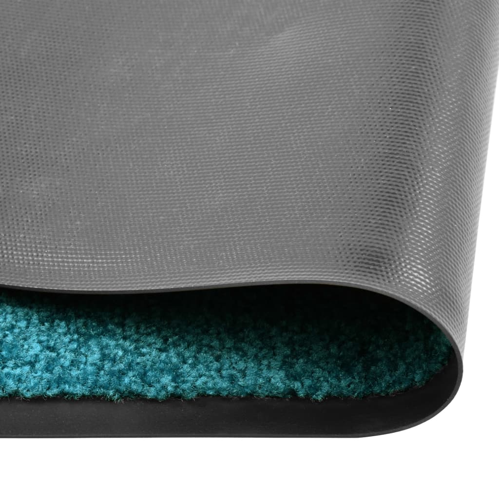 vaskbar dørmåtte 60x90 cm cyanblå