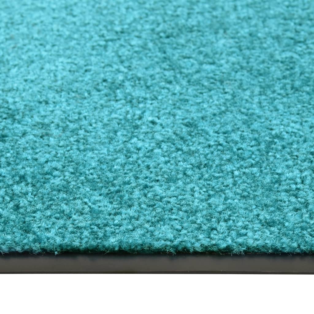 vaskbar dørmåtte 60x90 cm cyanblå