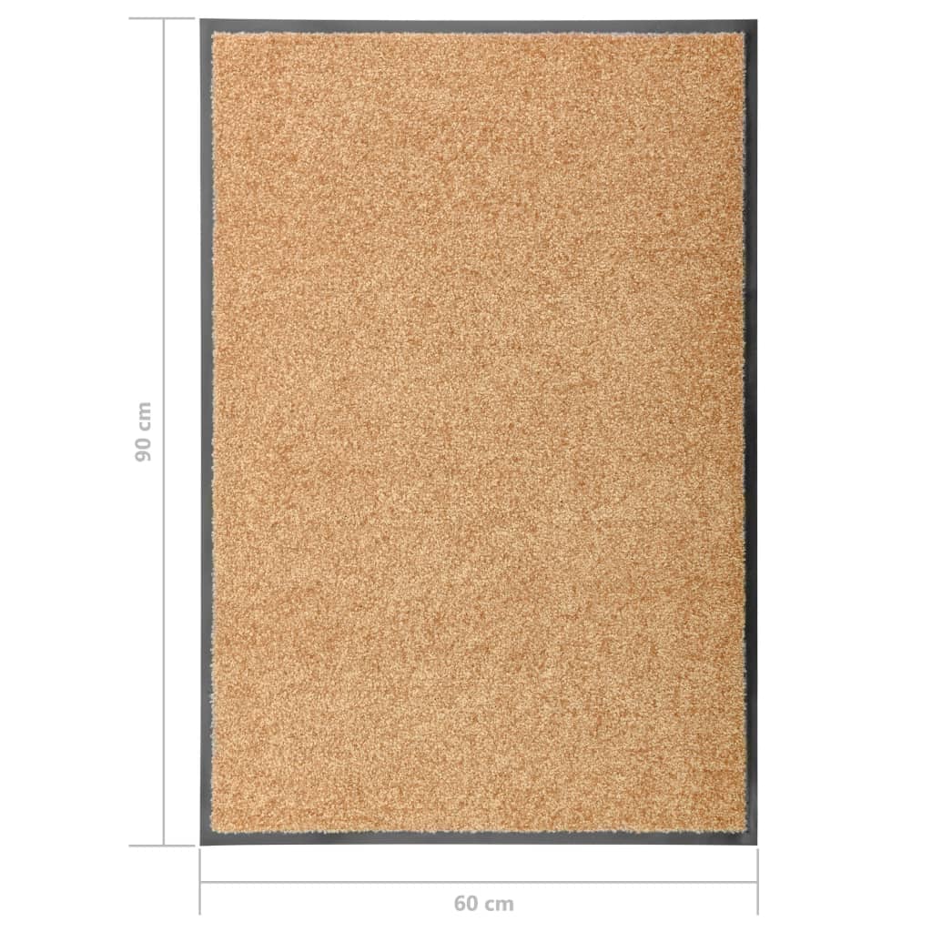 vaskbar dørmåtte 60x90 cm cremefarvet