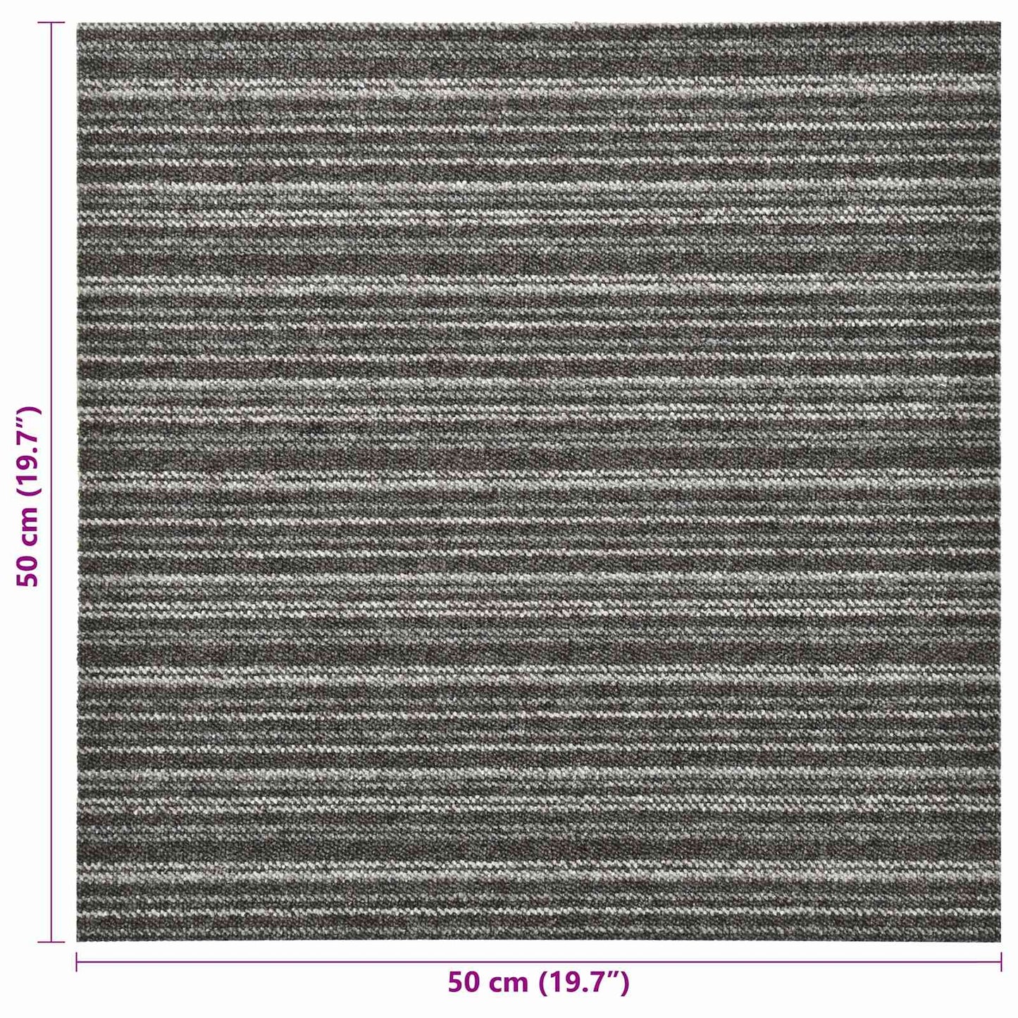 Tæppe 20 pcs Stribet antracit 50 x 50 cm 100% Polypropylen