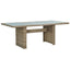 havebord 200x100x74 cm glas og polyrattan brun