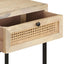 konsolbord 100x35x76 cm massivt mangotræ og naturlig rørflet