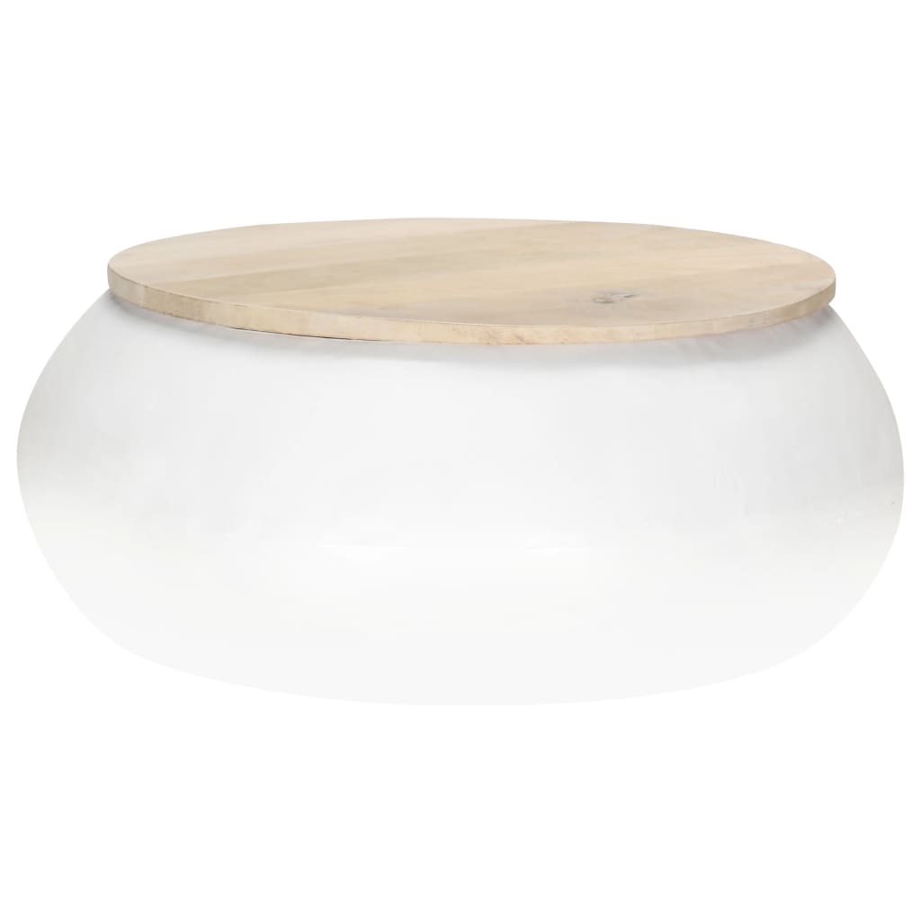 sofabord 68x68x30 cm massivt mangotræ hvid