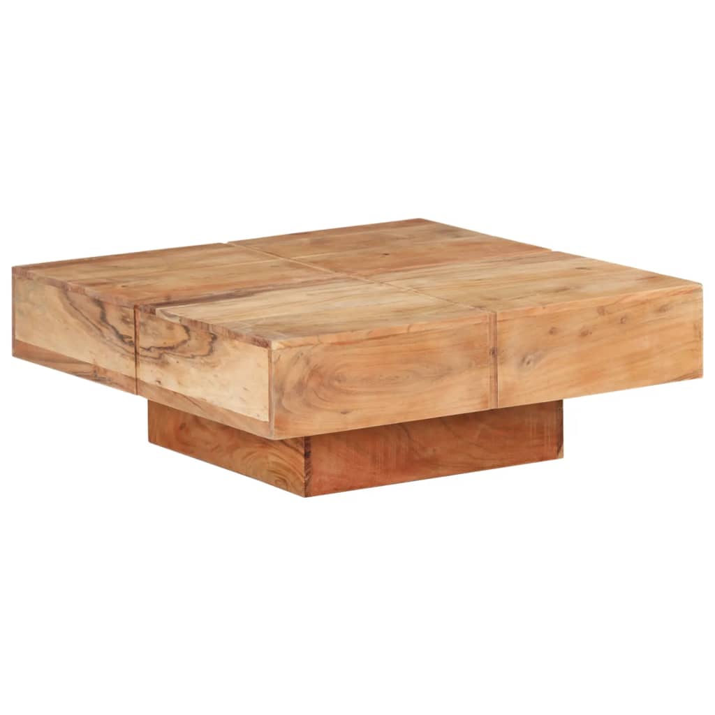 sofabord 80x80x28 cm massivt akacietræ