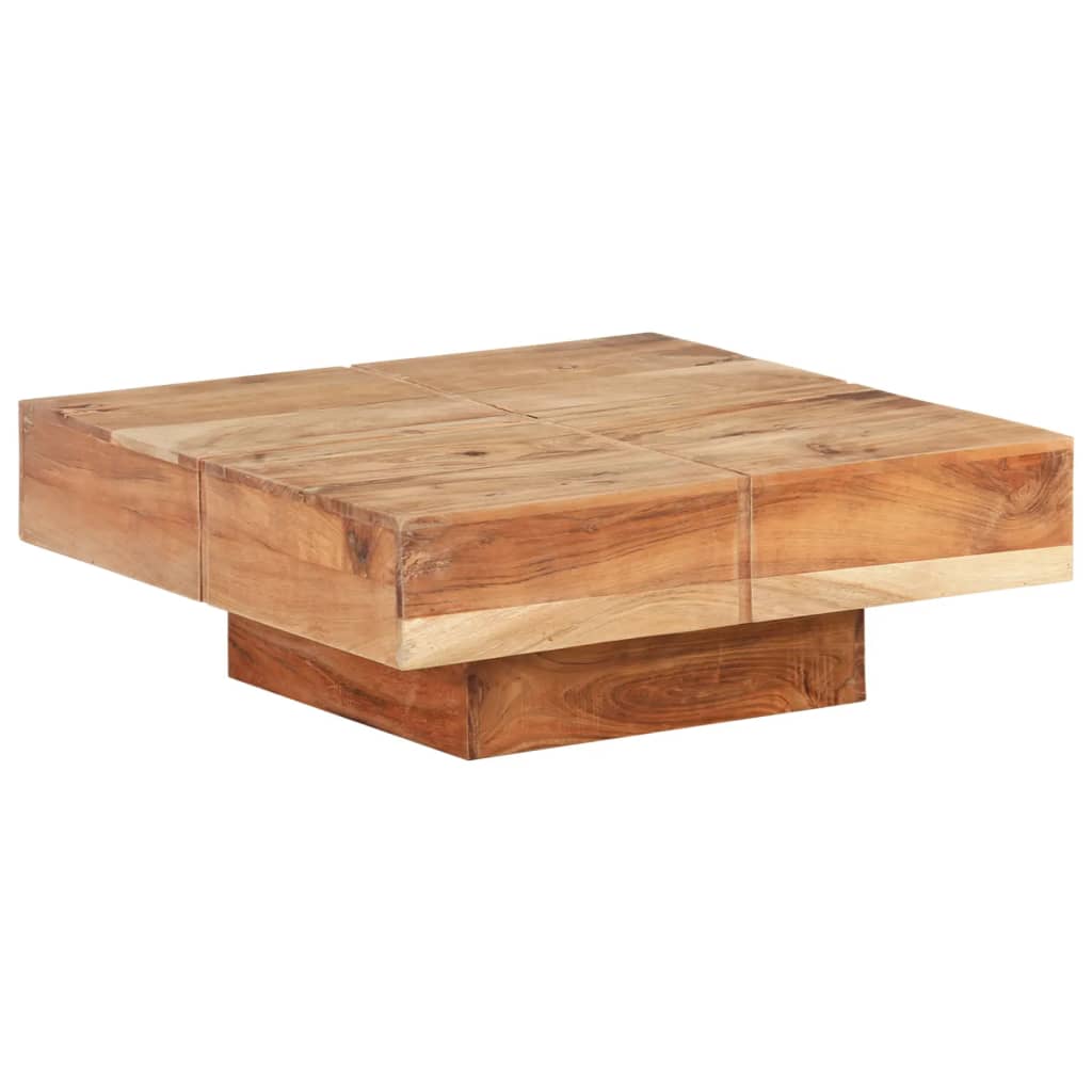 sofabord 80x80x28 cm massivt akacietræ
