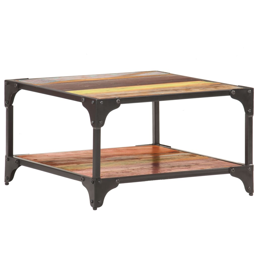 sofabord 60x60x35 cm massivt genbrugstræ