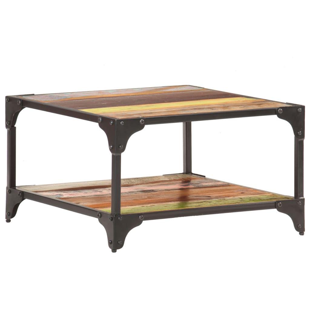 sofabord 60x60x35 cm massivt genbrugstræ