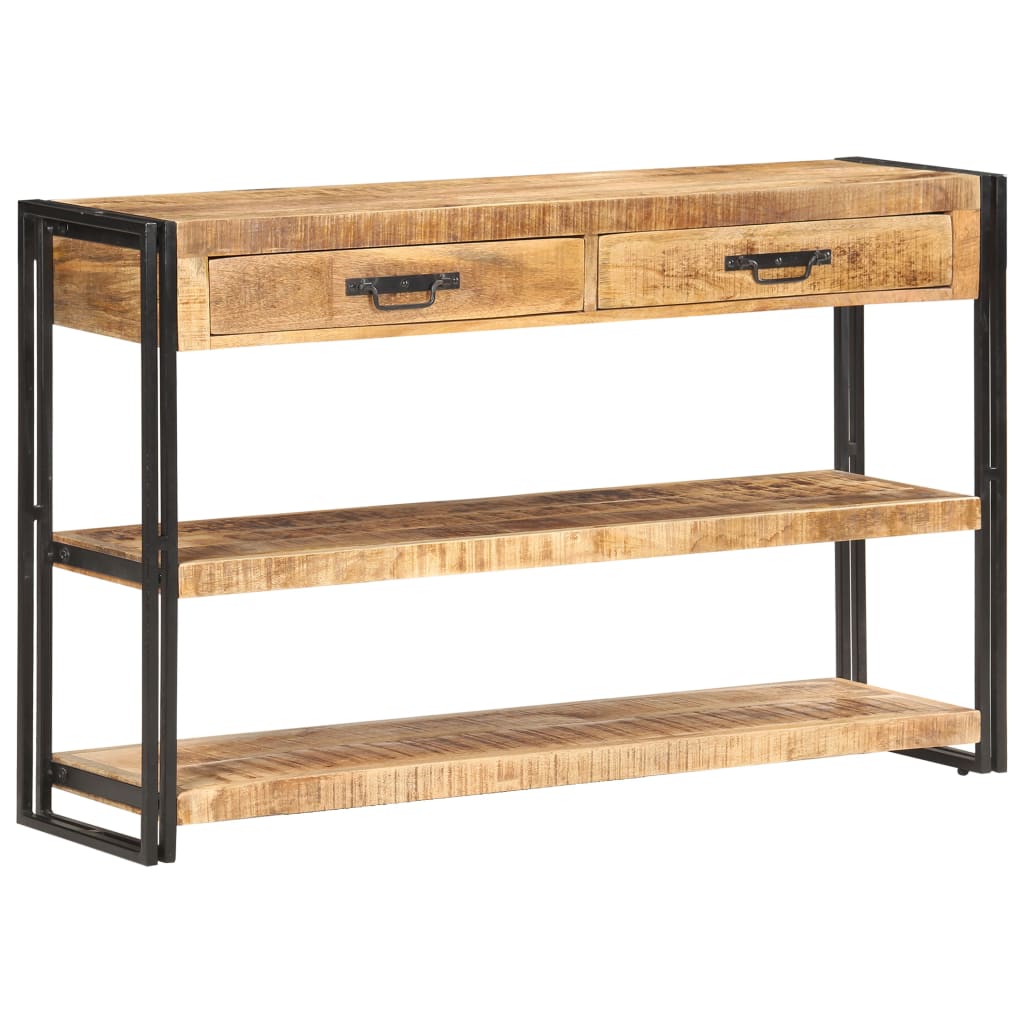 skænk 120x30x75 cm massivt ru mangotræ