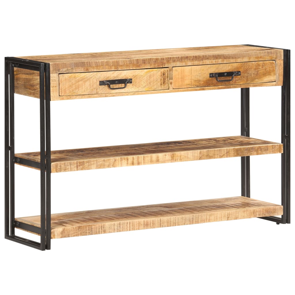 skænk 120x30x75 cm massivt ru mangotræ