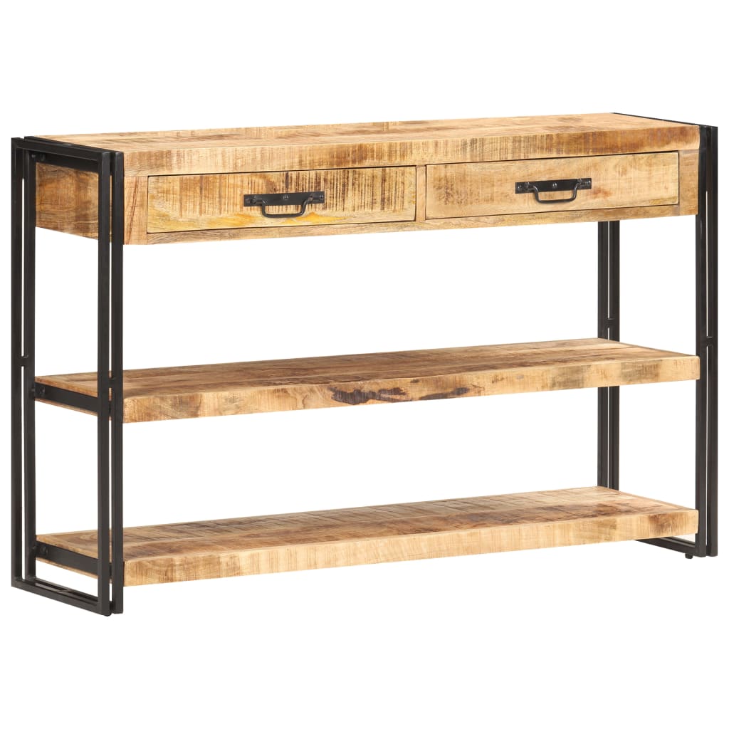 skænk 120x30x75 cm massivt ru mangotræ