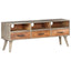 tv-skab 130x35x51 cm massivt ru mangotræ grå