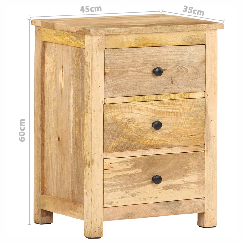 sengebord 45x35x60 cm massivt mangotræ