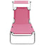 foldbar liggestol med baldakin stål pink