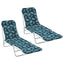 foldbare liggestole 2 stk. stål og stof bladmønster