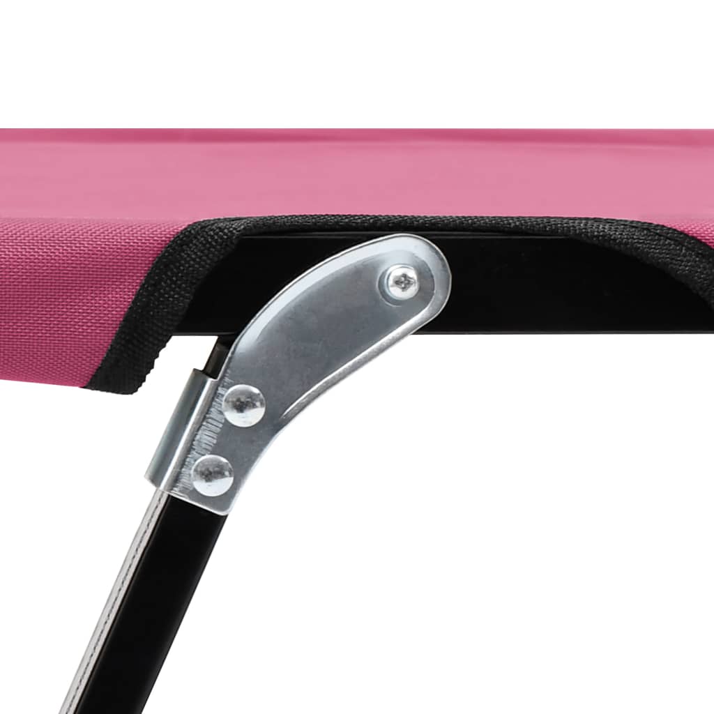 2-personers liggestol foldbar stål pink