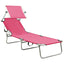 foldbar liggestol med baldakin aluminium pink
