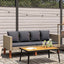 2-personers havesofa med hynder polyrattan beige