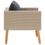 1-personssofa med hynder polyrattan beige
