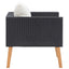 1-personssofa med hynder polyrattan sort