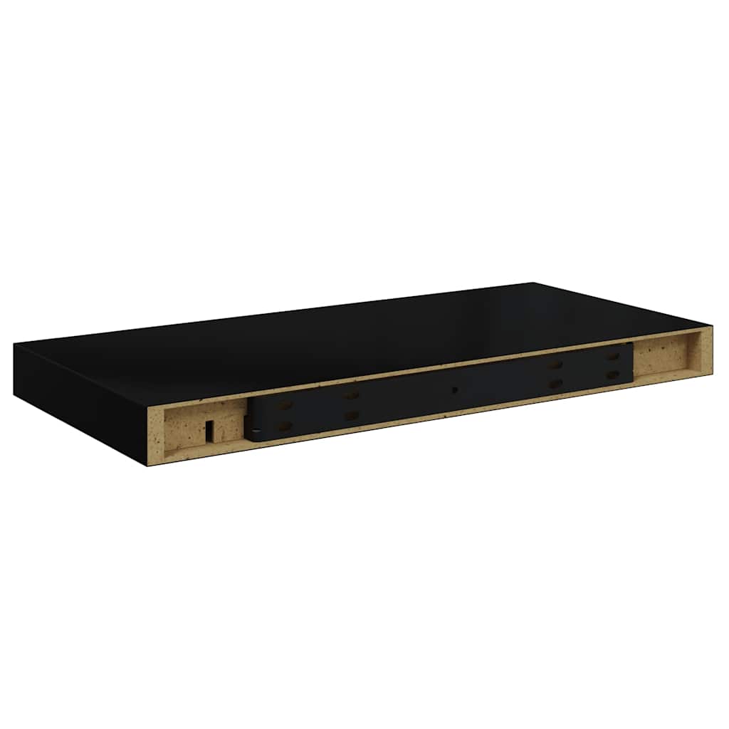 væghylder 4 stk. 50x23,5x3,8 cm MDF sort