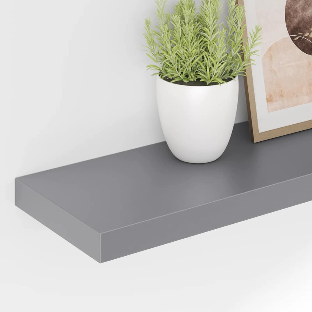 væghylder 4 stk. 80x23,5x3,8 cm MDF grå