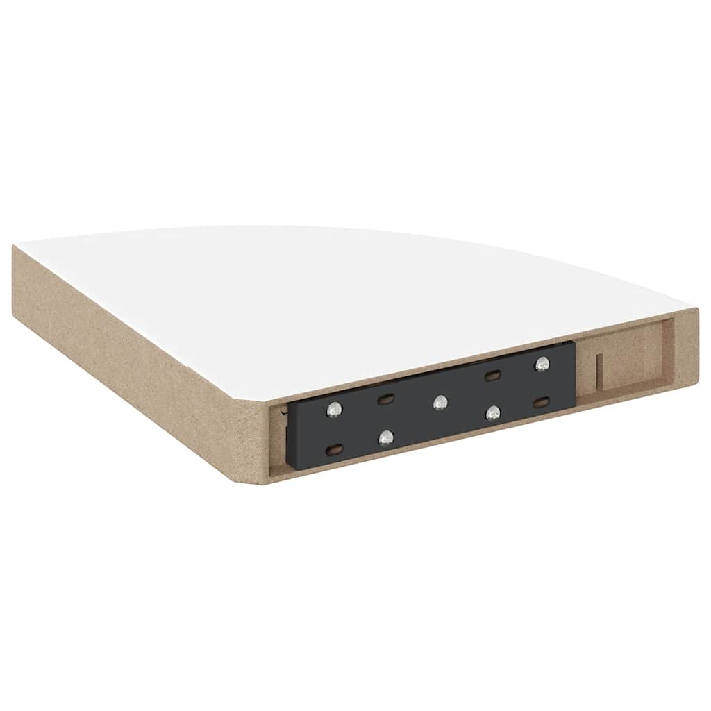 svævende hjørnehylde højglans hvid 25x25x3,8 cm MDF