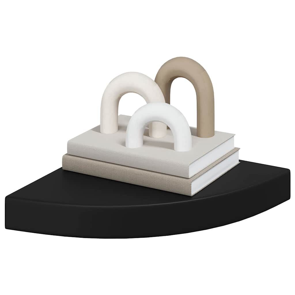 hjørnehylder 4 stk. 25x25x3,8 cm MDF sort