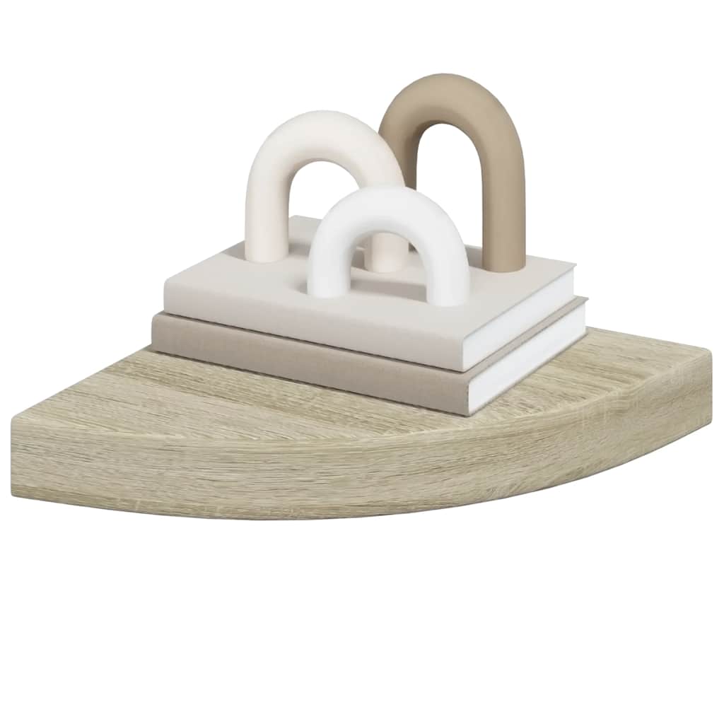 hjørnehylde 25x25x3,8 cm MDF egetræsfarvet