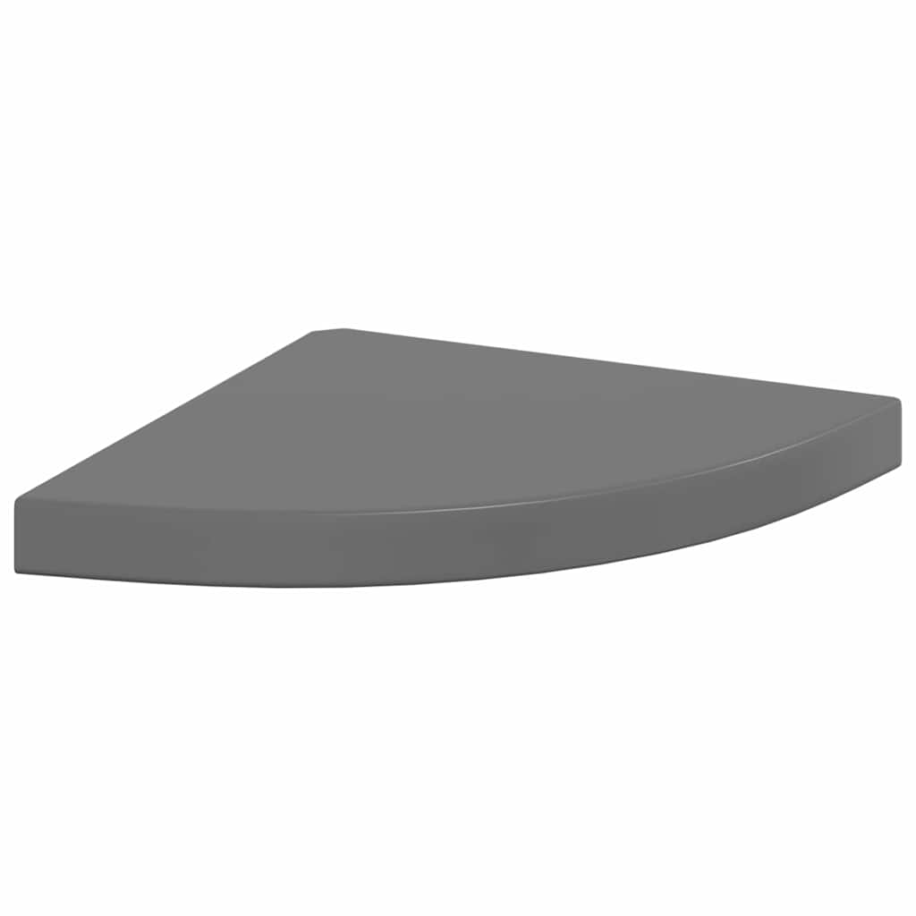 hjørnehylder 4 stk. 35x35x3,8 cm MDF grå højglans