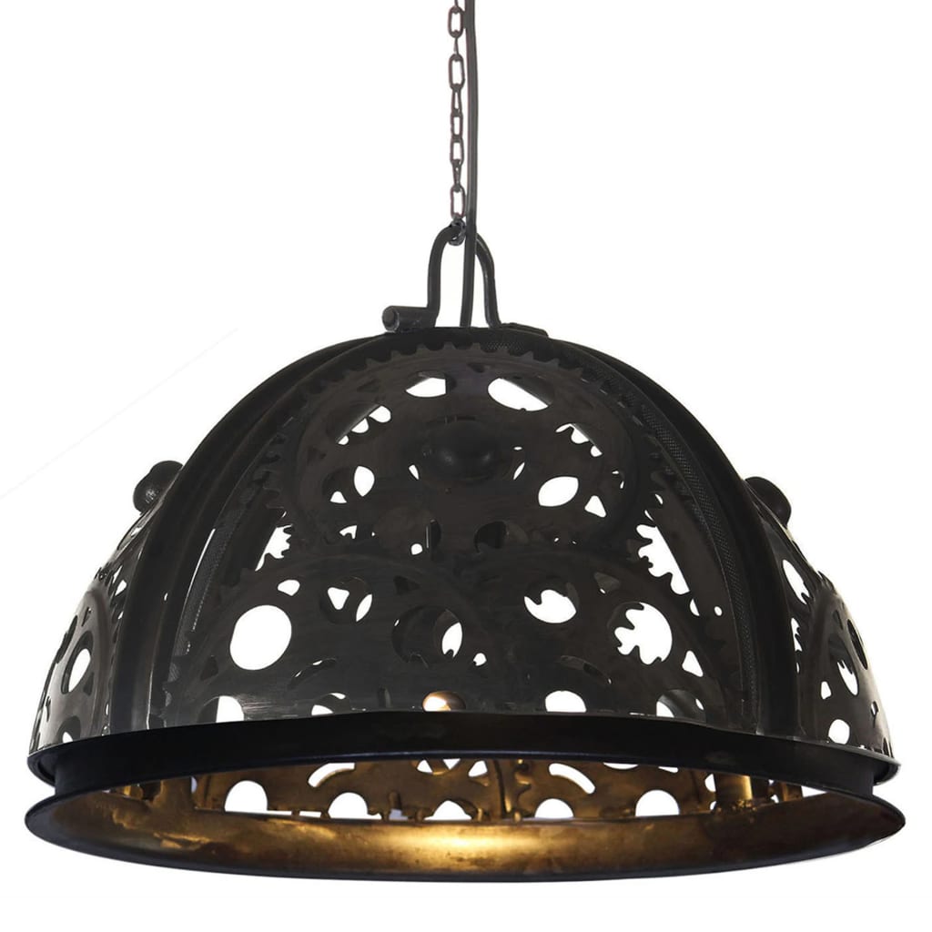 industriel loftlampe med kæde og hjul 45 cm E27 billede