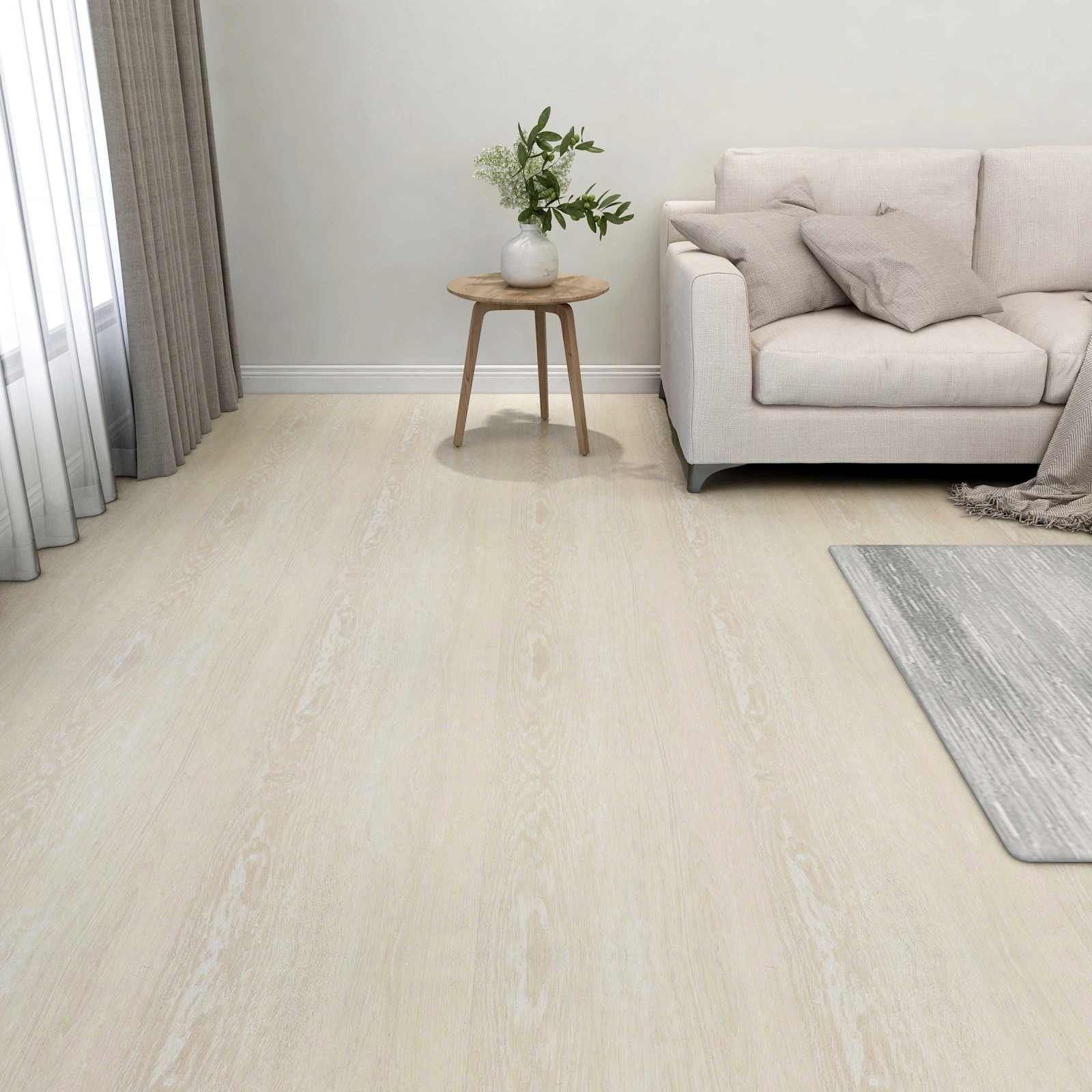 Gulvplanker 5,11 m² 55 pcs PVC Hvid og Beige billede