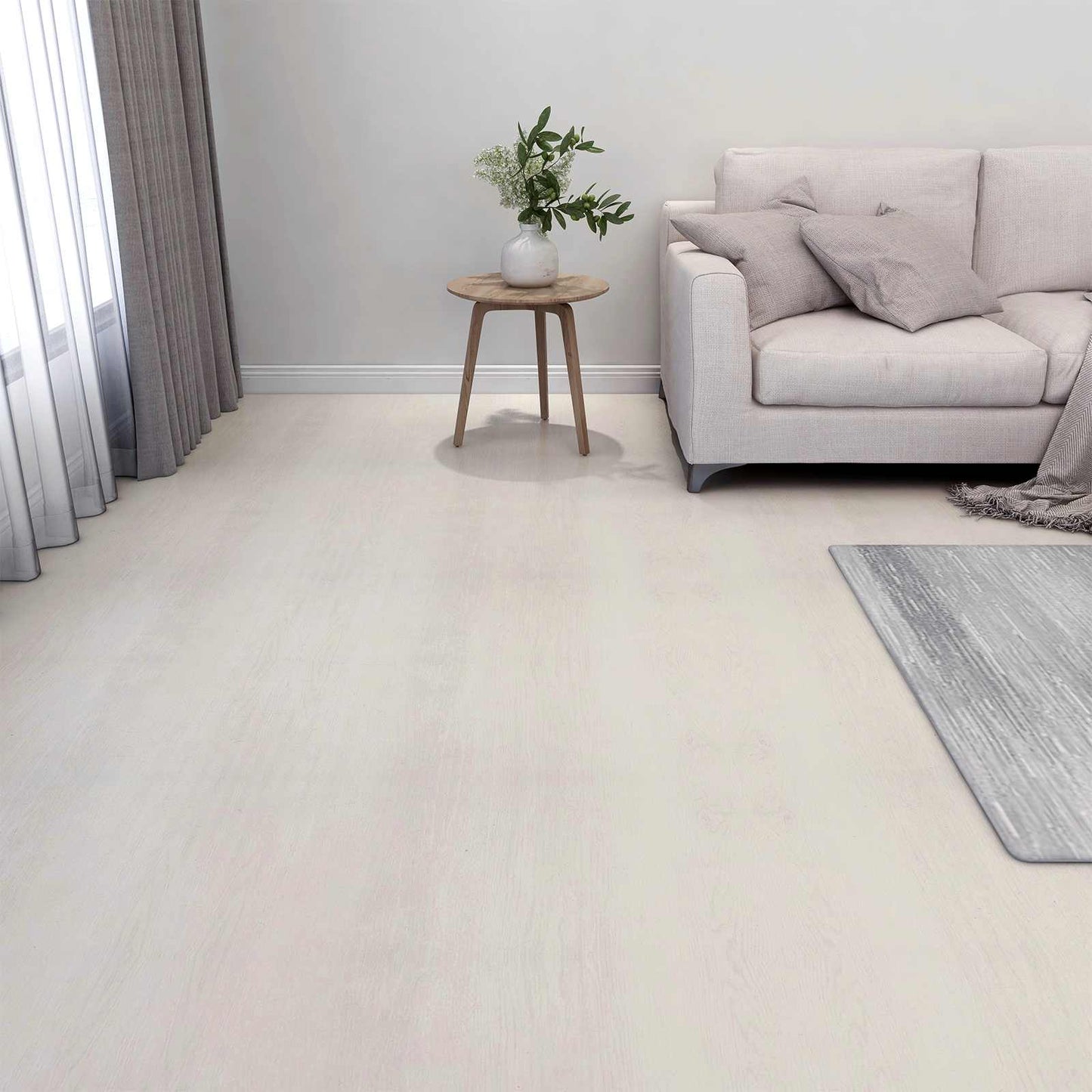 Gulvplanker 5,11 m² 55 pcs PVC Lys beige