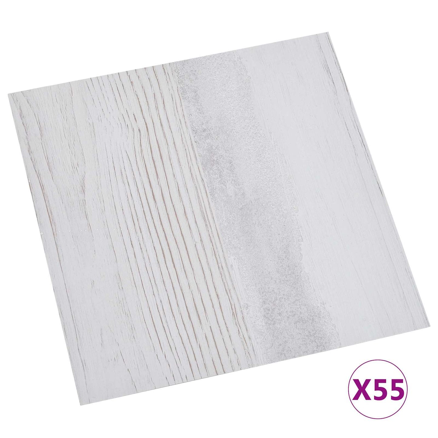 Gulvplanker 5,11 m² 55 pcs PVC Hvid og lysegrå