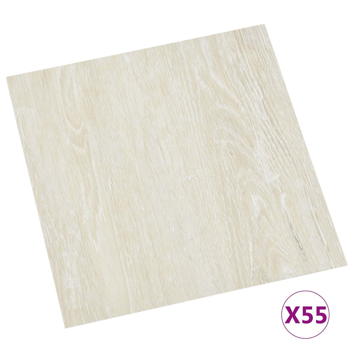 Gulvplanker Cremehvid 5,11 m² 55 stk. PVC