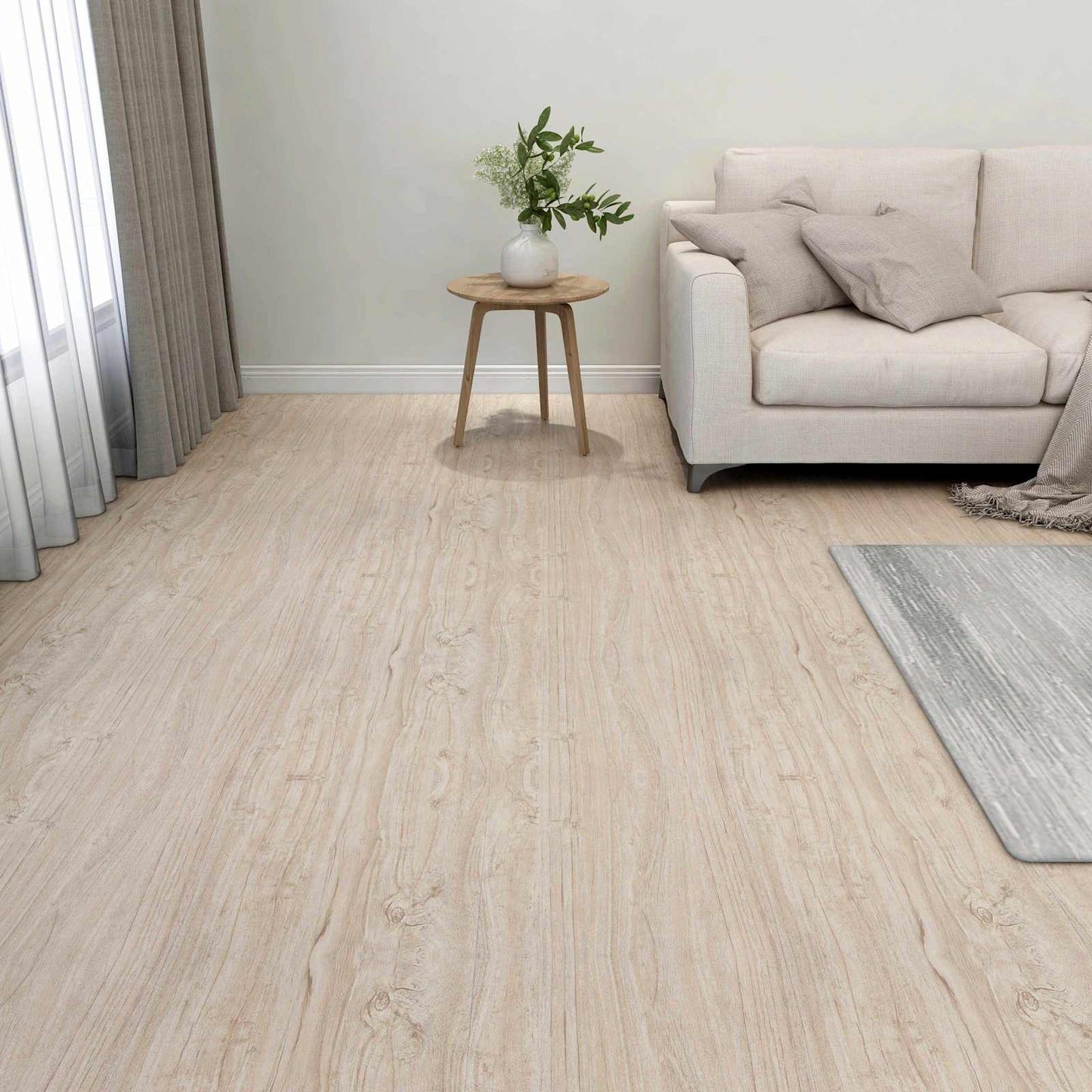 Gulvplanker 5,11 m² 55 pcs PVC Hvid og Træfarve