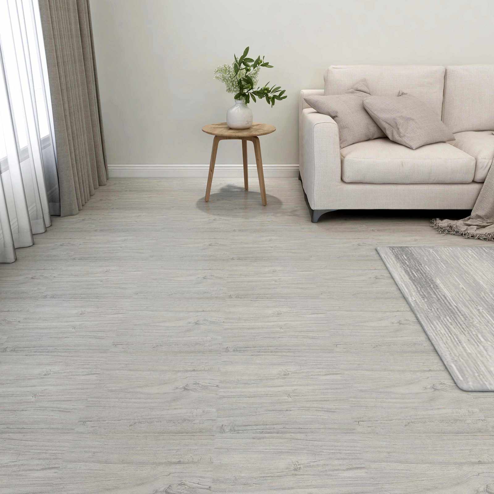 Gulvplanker 5,11 m² 55 pcs PVC Grå og Træ billede