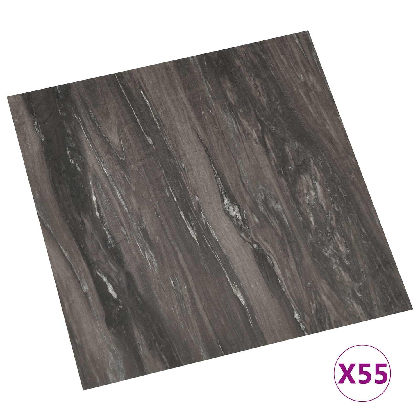 Gulvplanker 55 pcs Mørkegrå 5,11 m² PVC