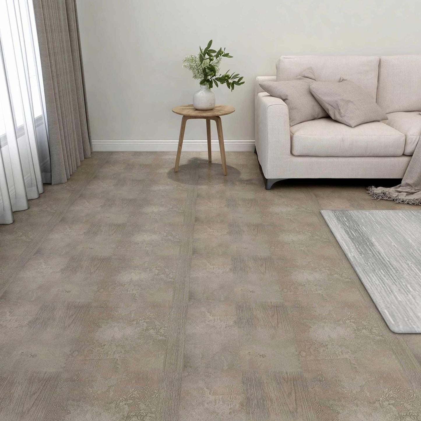 Gulvplanker 5,11 m² 55 pcs PVC Mørkebrun og Grå