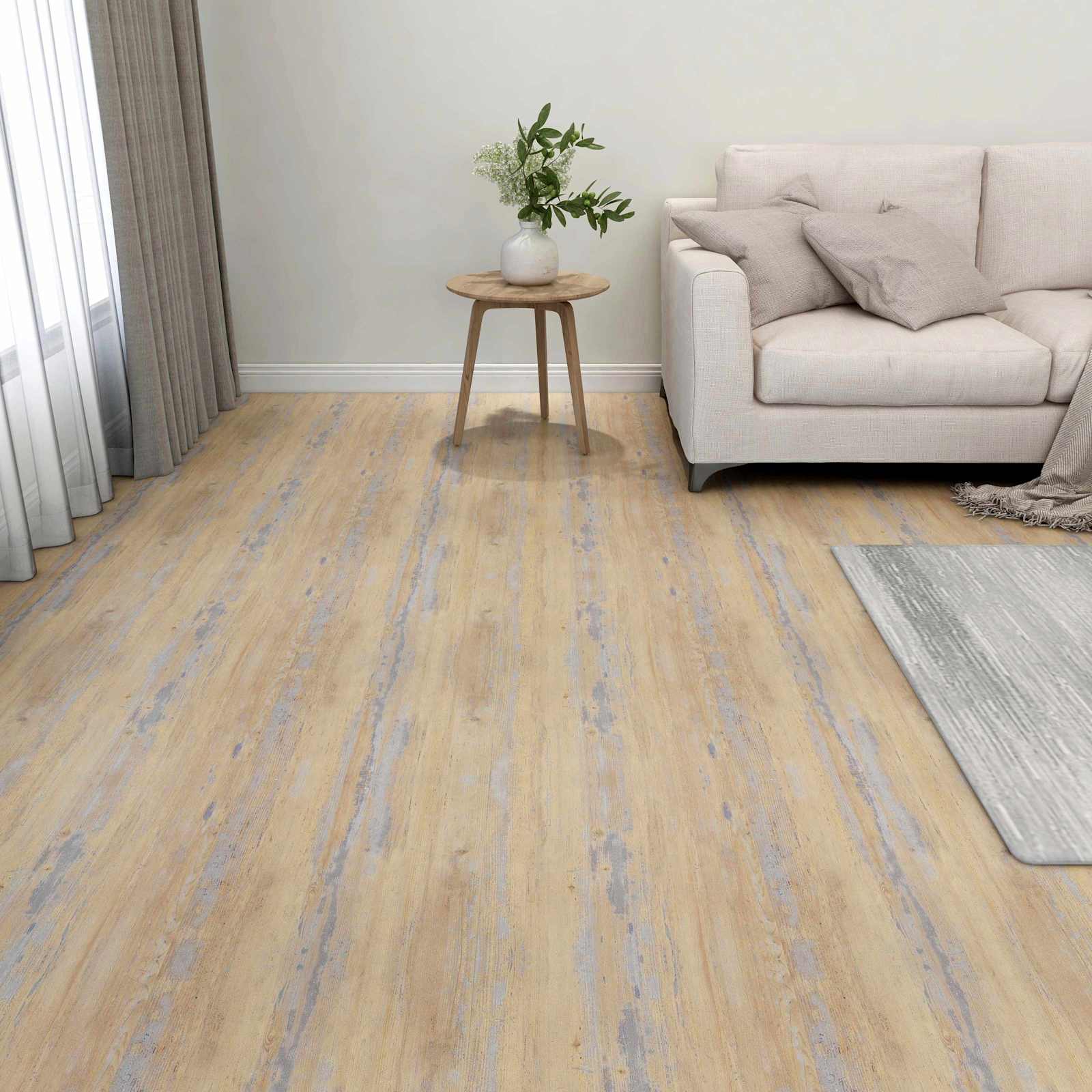 Gulvplanker 5,11 m² 55 pcs PVC Brun og grå billede