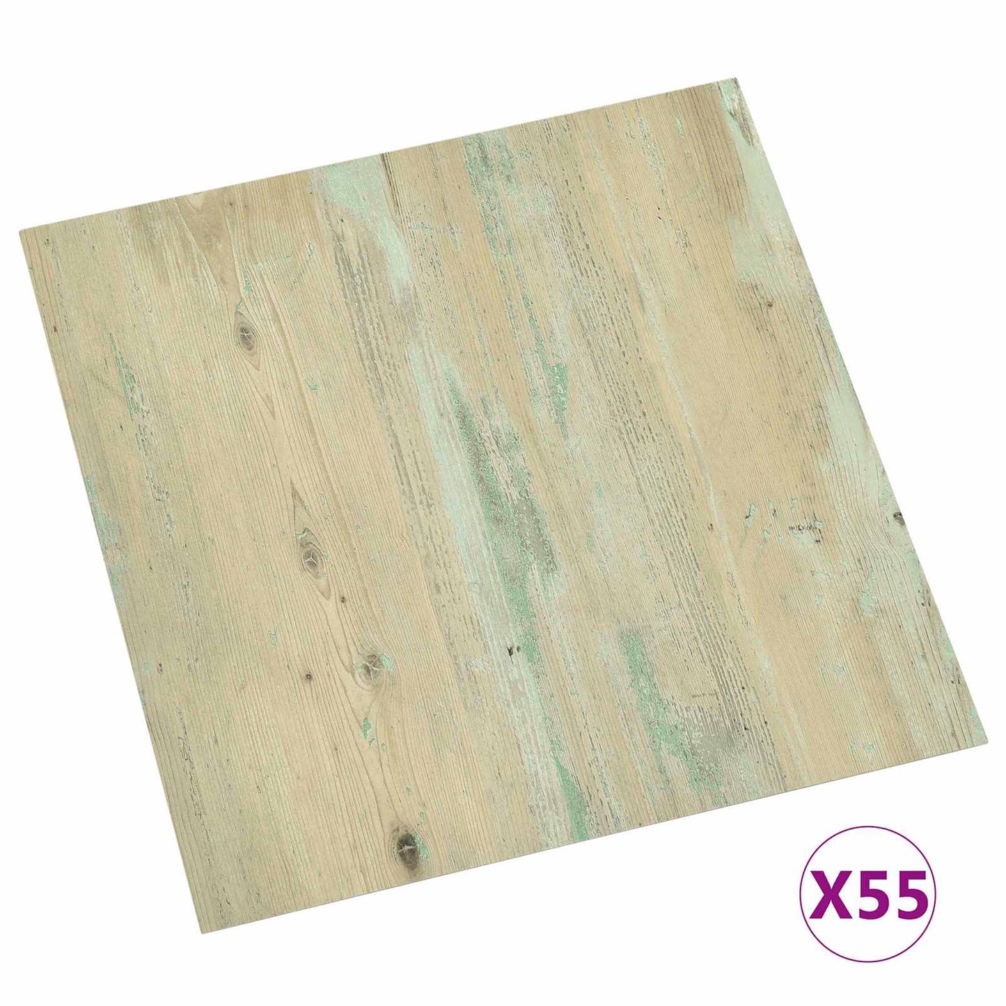 Gulvplanker 5,11 m² 55 pcs PVC Hvid og Lysbrunt