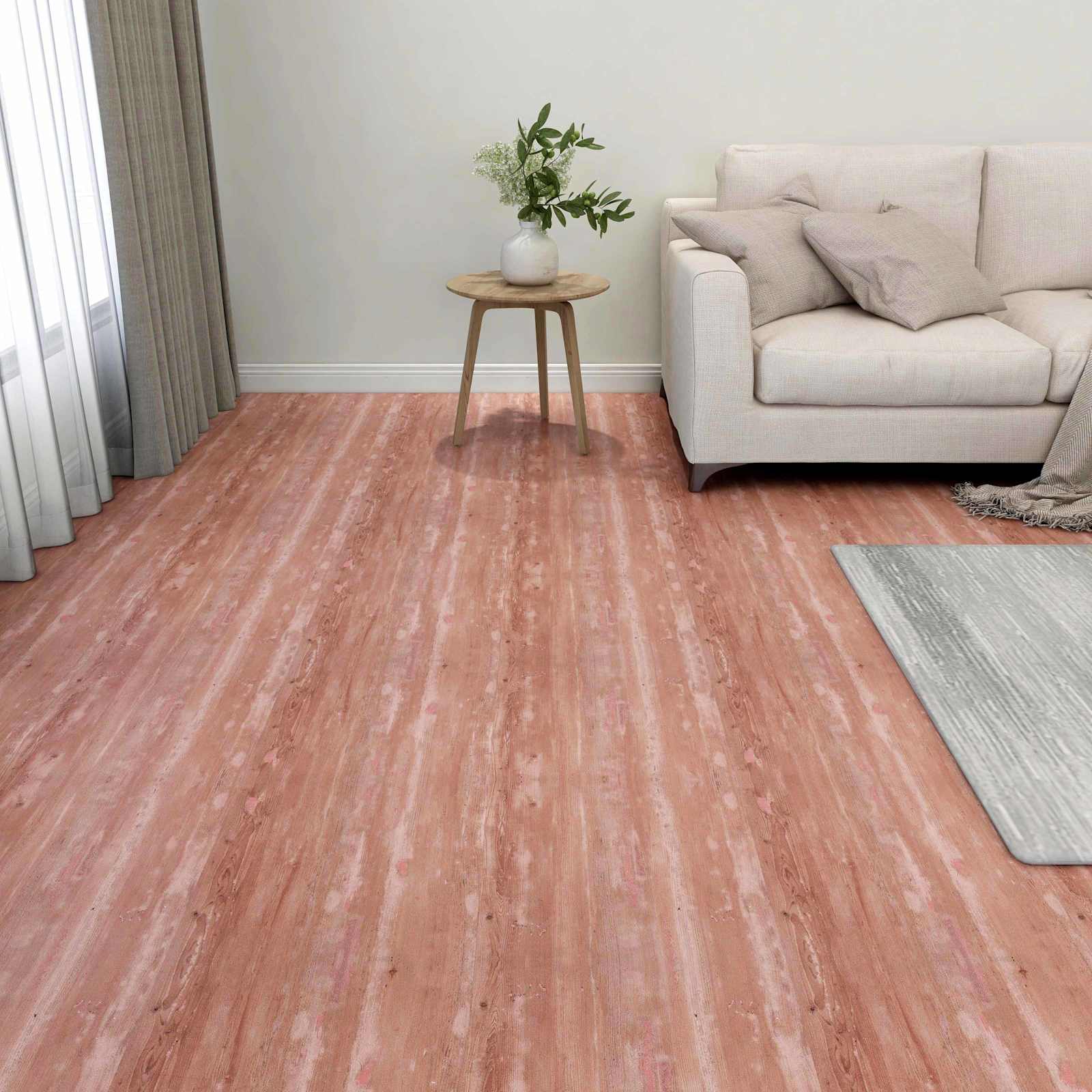 Gulvplanker 55 pcs Rød 5,11 m² PVC billede