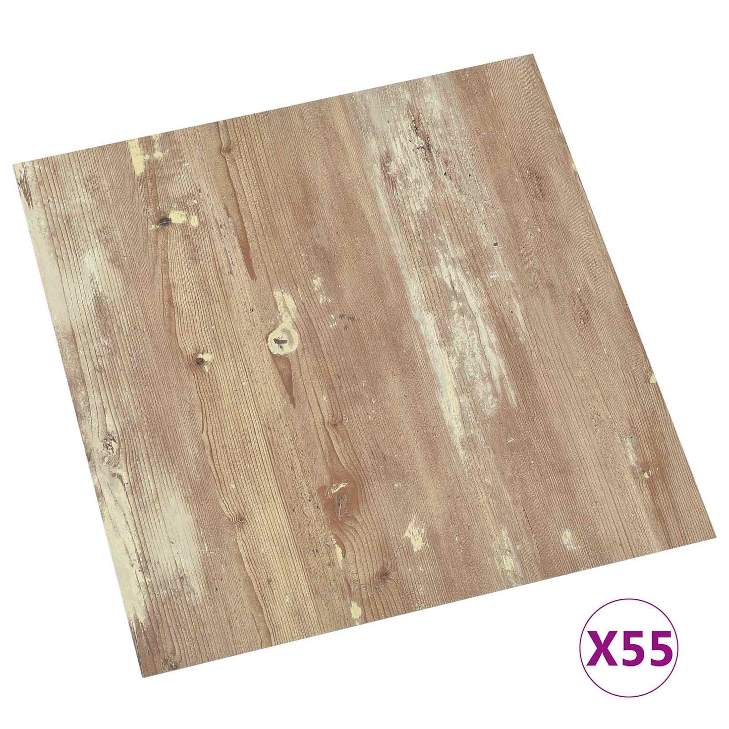Gulvplanker 5,11 m² 55 pcs PVC Creme og lys brun