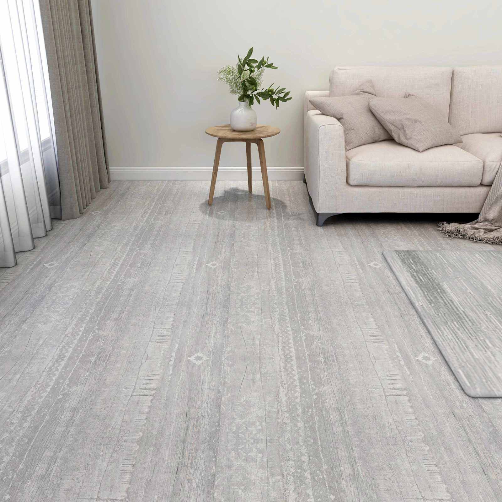 Gulvplanker 5,11 m² 55 pcs PVC Lys Grå og Hvid billede