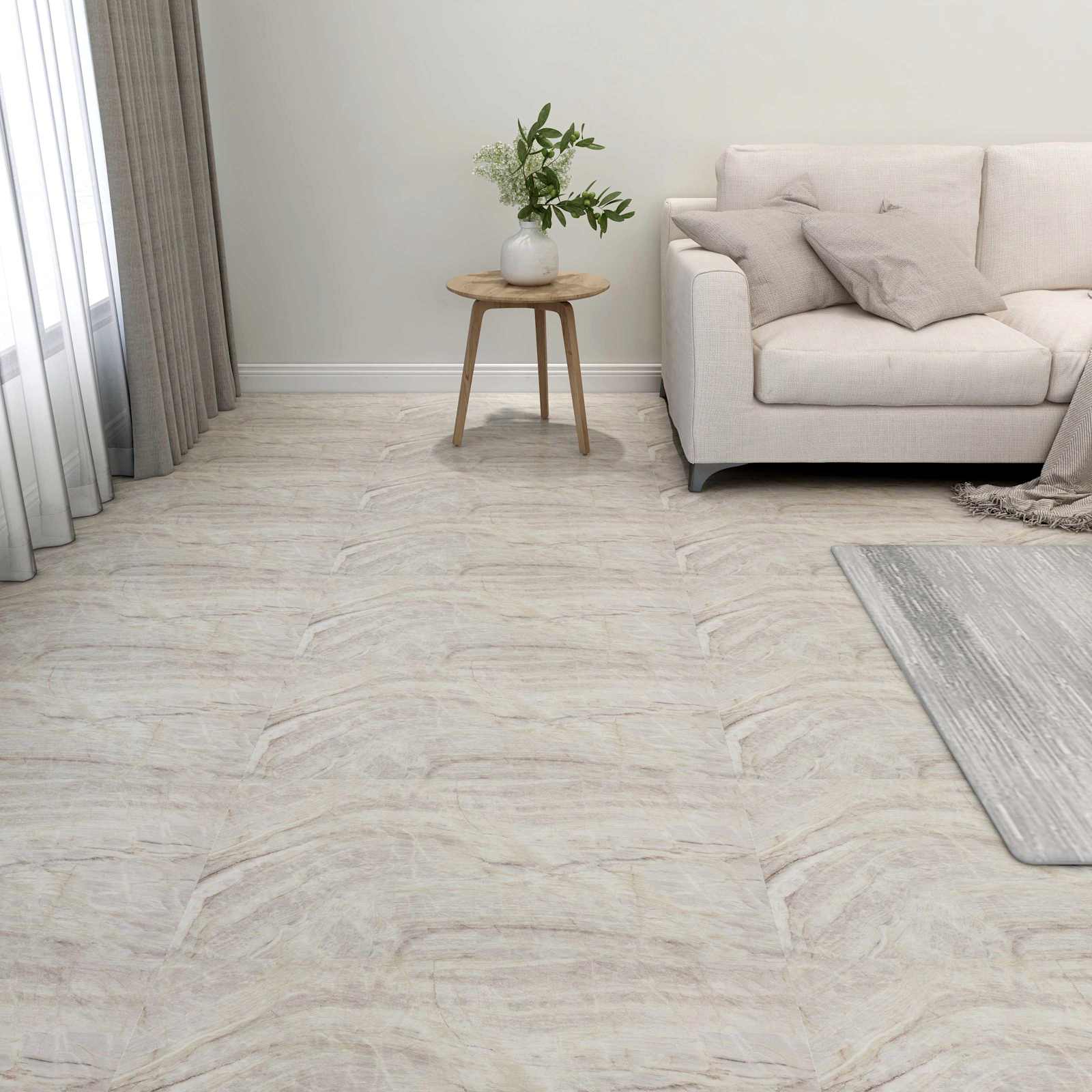 Gulvplanker 5,11 m² 55 pcs PVC Brun og Beige billede